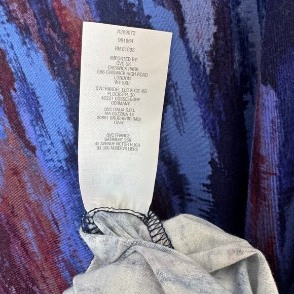 LOGO Lori Goldstein Legacy X Wms Blue Purple Artsy Stretch Knit Tunic Top Sz 2X - Picture 6 of 7